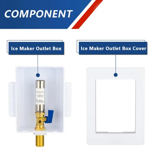 Miniatura 2 de Caja de salida para máquina de hielo con pararrayos de martillo de agua de acero inoxidable, entrada de sudor de 1/2 pulgada (MIP) y conexión