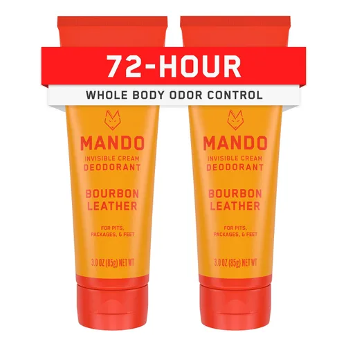 Mando Desodorante para todo el cuerpo para hombres, crema invisible, control de olores de 72 horas, sin aluminio, sin bicarbonato de sodio, seguro