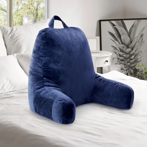 Miniatura 10 de Cheer Collection - Almohada de lectura y juego de espuma con reposabrazos y funda de terciopelo lavable