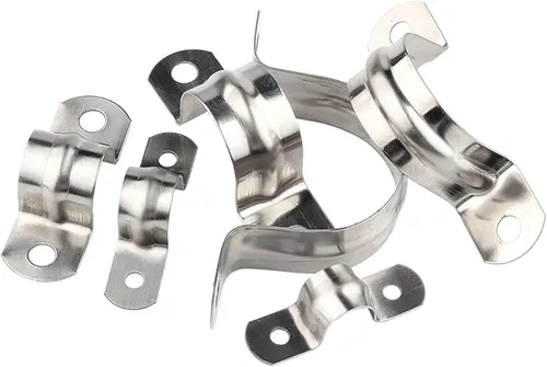 Miniatura 4 de 30 piezas de correa de tubo rígida de 1-1/2 pulgadas, juego de surtido de clip de tensión de correa de tubo de dos agujeros de acero inoxidable