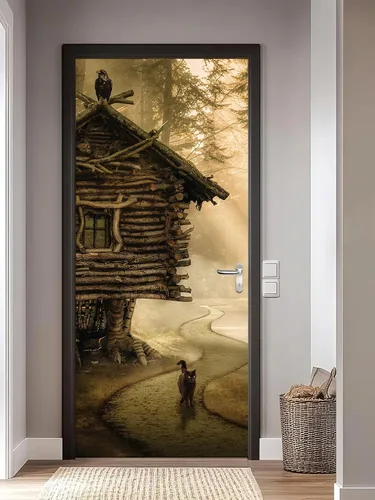 Miniatura 14 de artfanke Adhesivo 3D para puerta, 33.5 x 84.6 pulgadas, papel tapiz autoadhesivo impermeable, mural para puerta, póster vintage de radio Boombox
