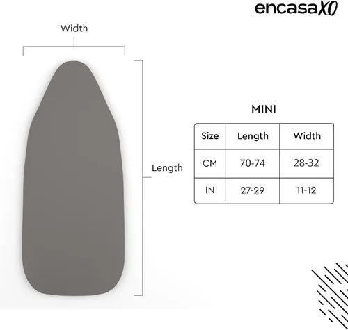 Miniatura 2 de Encasa XO Funda y Almohadilla para Tabla de Planchar 49"x18" - Cubierta de Fieltro de 4mm para Tabla de Planchar Ancha con Acolchado - Resistente al