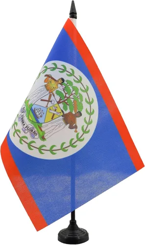 Miniatura 65 de Bandera de mesa de Anguila de 4 x 6 pulgadas, bandera de escritorio británica de Anguila, 5.9 x 3.9 in, palo y base de plástico negro AZ FLAG