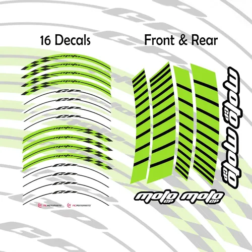 Miniatura 3 de MC MOTOPARTS Calcomanías de llantas de 17 pulgadas compatibles con ZX10R ZX10RR ZX-6R ZX-6RR 636 Z900 Z1000 Z650 Ninja 400 Ninja 500 R Z500 2024