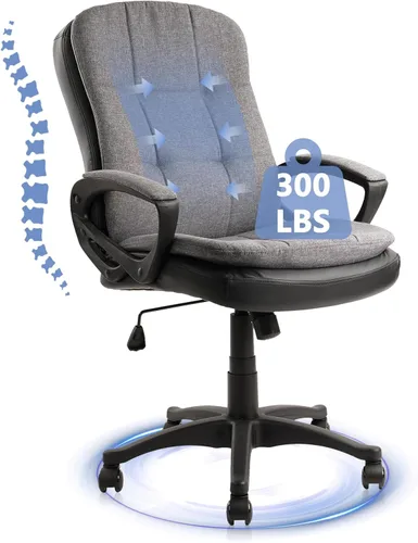 Miniatura 10 de CLATINA Silla de oficina de tela marrón, silla de escritorio cubierta de tela, sillas giratorias de altura ajustable, silla ejecutiva ergonómica