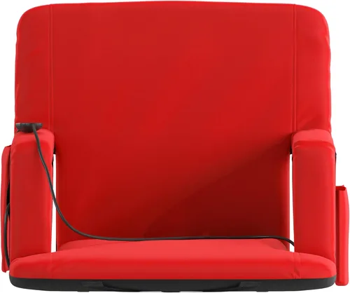 Miniatura 13 de Flash Furniture Malta - Asiento de estadio con calefacción y soporte de respaldo, 6 posiciones reclinables, silla portátil con correas para mochila
