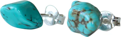 Miniatura 12 de Pendientes de botón de cristal de piedra natal para mujer y hombre - Plata esterlina