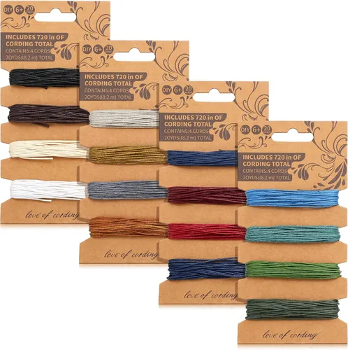 Cordón de hilo de 16 colores para la fabricación de joyas, cuerda de lino multicolor para pulseras hechas a mano, cuerda de cuerda de lino