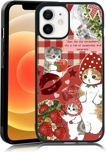 Miniatura 116 de Elegante funda de teléfono con diseño de gato Marie compatible con iPhone 11, funda de encaje dorado para iPhone, a prueba de golpes, rosa fucsia