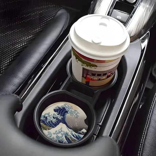 Miniatura 7 de 2 posavasos de auto para portavasos de automóvil, antideslizantes, para automóvil, inserto, universal, para mujeres y hombres Estampado floral
