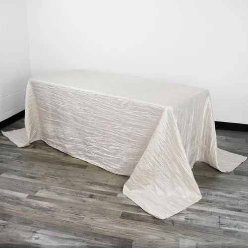 Miniatura 27 de YOUR CHAIR COVERS - Mantel Rectangular de Tafetán Arrugado de 90 x 132 Pulgadas - Azul Polvoriento, Manteles Rectangulares para Mesas Rectangulares