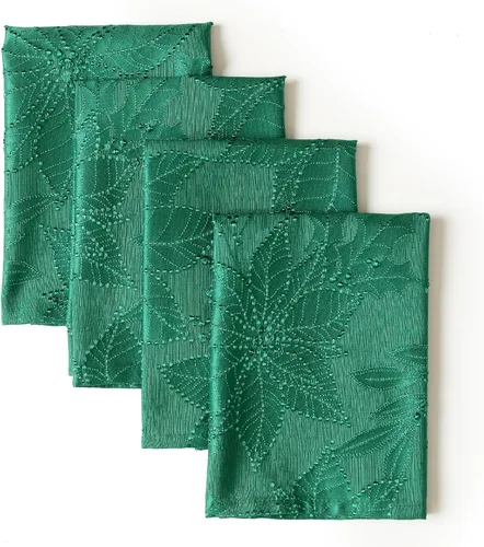 Miniatura 9 de Benson Mills - Mantel de tela de damasco Poinsettia Legacy, para fiestas, invierno y Navidad