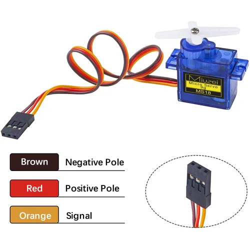 Miniatura 4 de Sg90 0.32 oz Micro Servo Motor, Miuzei Mini Servos Motor Pequeño Kit de Metal Gear para Arduino RC Car Airplane Robot (10)