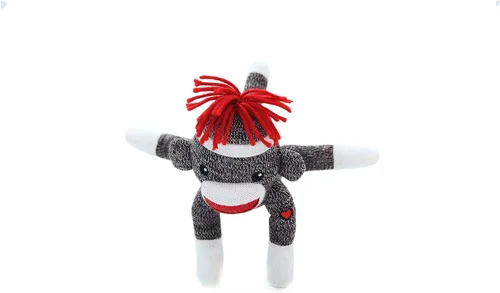 Miniatura 7 de Plushland Adorable mono calcetín de 8 pulgadas de alto, suave y realista, juguete de peluche de punto, para niños, bebés, adolescentes, niñas