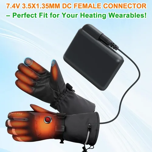 Miniatura 5 de Batería recargable de polímero de litio de 7.4 V, 3000 mAh, 23.1 Wh para guantes calefactados, manoplas, forros, calcetines calefactados, plantillas