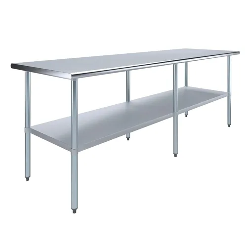 Miniatura 19 de AmGood Mesa de trabajo de acero inoxidable con estante inferior Preparación de alimentos NSF Estación de trabajo utilitaria