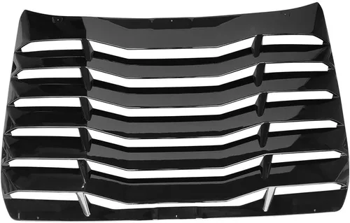 IKON MOTORSPORTS, Rejillas de ventana trasera compatibles con Honda Civic Sedan 2016-2021, estilo IKON color negro brillante, cubierta solar ABS