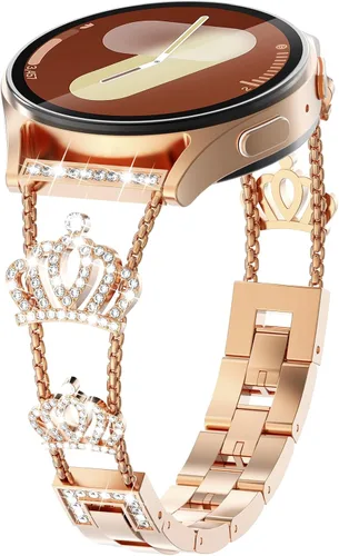 Miniatura 26 de KADES Compatible with Samsung Galaxy Watch 8/8 Classic / 7/6 / 5/4 Band, 40mm 44mm 45mm 47mm, Luxury Diamond Bracelet Chain Band for Women, Bling