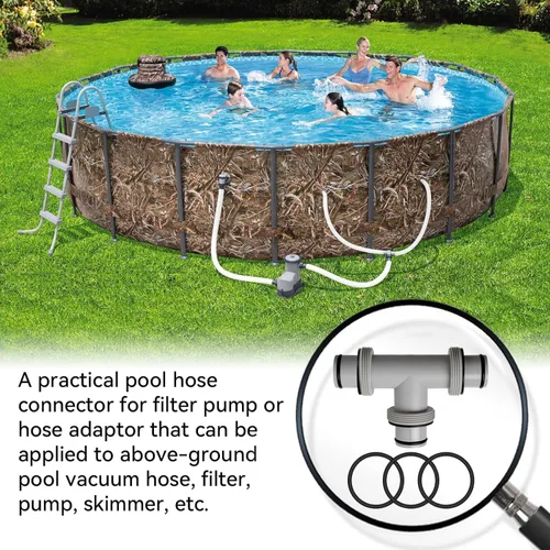 Miniatura 4 de Válvula de émbolo de manguera de piscina dividida, 2 en 1 en forma de T, válvula de émbolo de manguera de repuesto para sistemas de agua salada