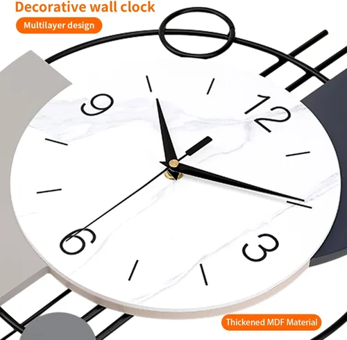 Miniatura 3 de Dankeit Relojes de pared decorativos con péndulo, cuarzo de calidad silenciosa, funciona con pilas, reloj de pared grande para sala de estar, Negro