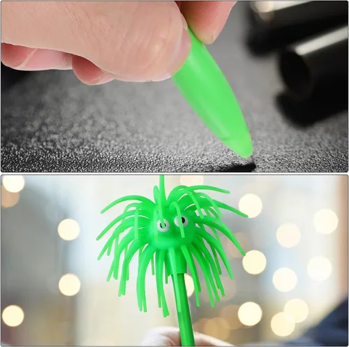 Miniatura 8 de Bolígrafos creativos de tinta de gel de dibujos animados, 9 unidades, lindos bolígrafos de goma suave, divertidos en forma de animal para escritura