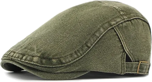 Miniatura 16 de Gorra de Newsboy para hombre, ajustable, plana, Ivy Gatsby, gorra de conducción de cabbie, transpirable, de algodón, gorra de golf