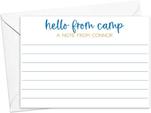 Miniatura 5 de Sleepaway - Tarjetas planas forradas para campistas, papelería para campamento de dormir para niños y niñas, juego de 10 tarjetas y sobres