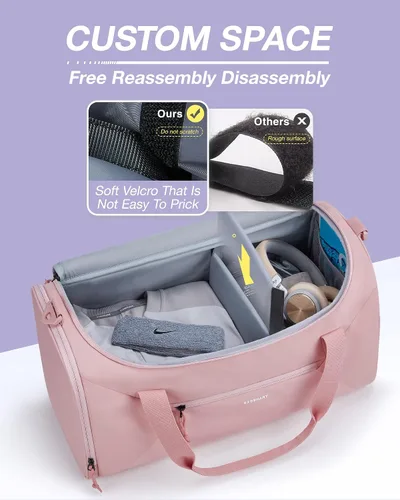 Miniatura 3 de BAGSMART - Bolsa de gimnasio para hombres y mujeres, bolsa de viaje deportiva con compartimento para zapatos y bolsillo húmedo, bolsa de lona