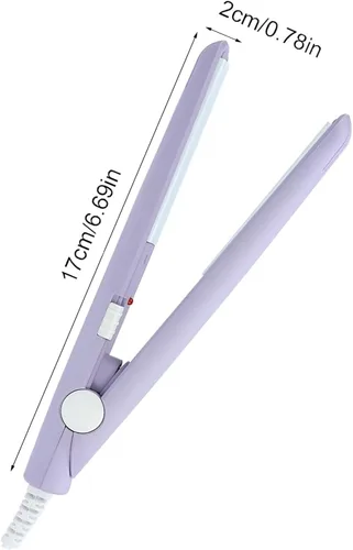 Miniatura 2 de WenTigDY Alisador de pelo, rizador de pelo 2 en 1, mini alisador de pelo, rizador de calefacción de plancha de pelo, cerámica turmalina + plástico