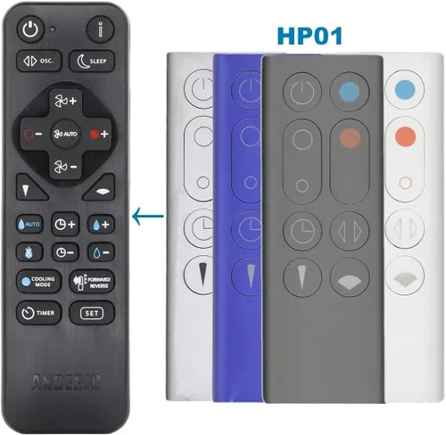 Miniatura 6 de Mando a distancia universal para ventilador purificador Dyson HP01 Pure Hot+Cool - Reemplaza HP01, 967197-13, 967197-12, 967197-14 - Anderic