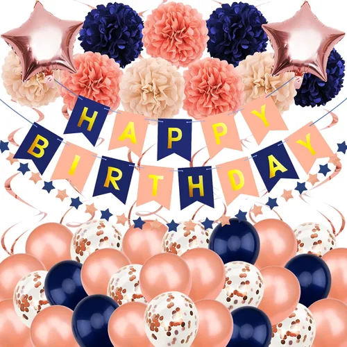 Miniatura 18 de Decoraciones de cumpleaños negro y rojo – Cartel de feliz cumpleaños para niños, niñas, hombres y mujeres, suministros de fiesta