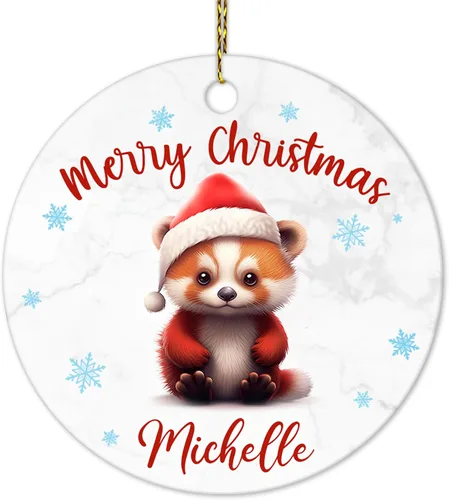 Miniatura 36 de Hyturtle Adorno de Navidad personalizado para amantes de las llamas, adorno de cerámica con nombre personalizado de llama, regalos lindos