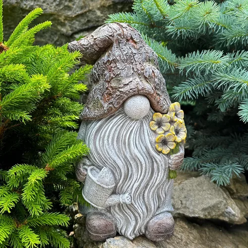 Miniatura 4 de Mood Lab Gnomo de jardín – Figura de gnomo de llave – Estatua de césped de 9.25 pulgadas – para decoración al aire libre o de la casa