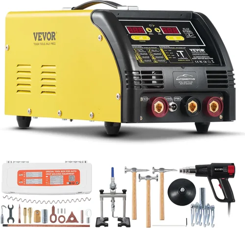 Miniatura 10 de VEVOR Extractor de abolladuras soldador por puntos, kit de reparación de abolladuras soldador de pernos de 300W con pistola de calor, modo