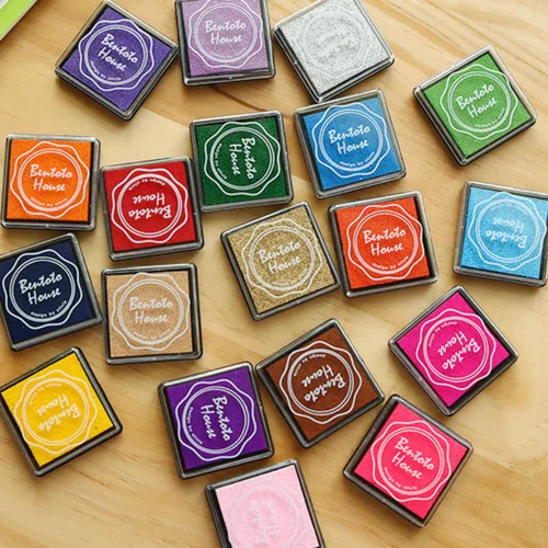 Miniatura 2 de Akak Store Craft - Sellos de tinta para manualidades, 20 unidades, colores surtidos, almohadilla de tinta de dedo arco iris, sello de impresión