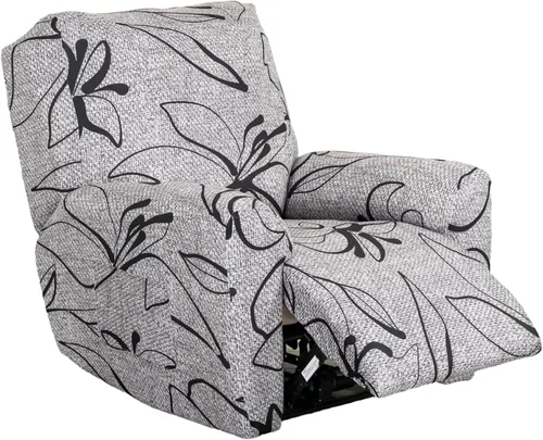 Miniatura 60 de CRFATOP Funda para sillón reclinable con estampado floral con bolsillos, funda única para sillón reclinable, 4 piezas, funda para sillón reclinable