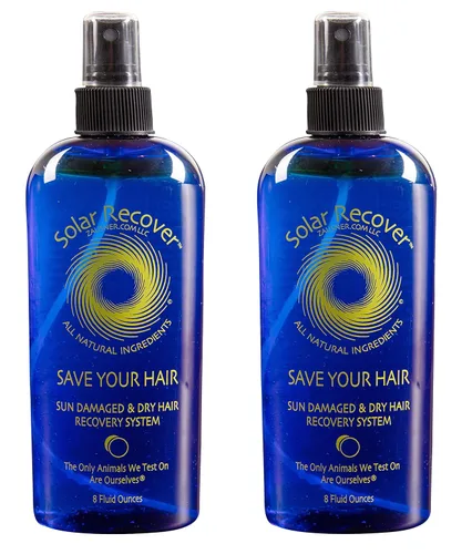 Solar Recover All Natural Hair Leave-In Conditioner and Detangler Spray (paquete de 2) - Hidratante e hidratante para cabello dañado por el sol -