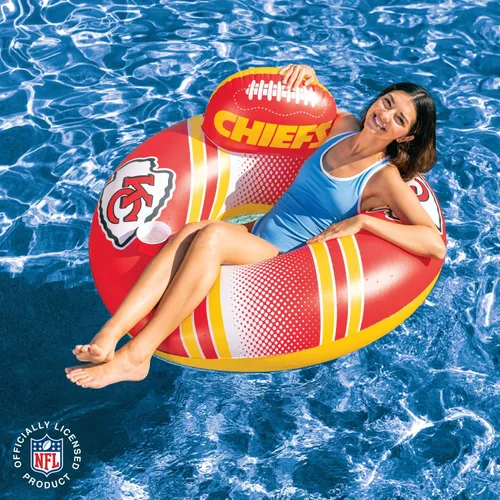 Miniatura 2 de BigMouth 42” Inflatable Pool Floats Officially Licensed NFL Fan Gear Merchandise Back Support Inner Tube for Adults and Teens