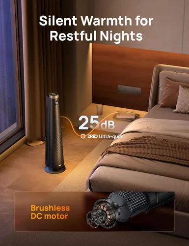 Miniatura 3 de Dreo Calentador de espacio para interiores, calentadores eléctricos de 30 pulgadas con control remoto, oscilación de 120°, termostato ajustable, 5
