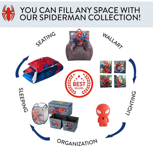 Miniatura 5 de Idea Nuova Spiderman - Cesta desplegable con asas de transporte duraderas, 21 pulgadas de alto x 13.5 pulgadas de ancho x 13.5 pulgadas de largo