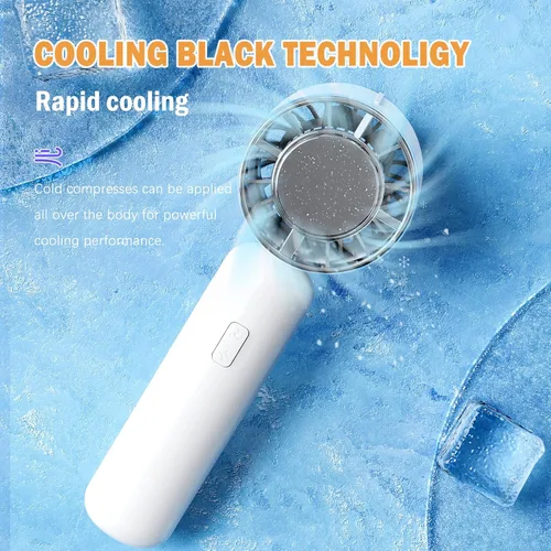 Miniatura 2 de Ventilador de aire acondicionado, ventilador de mano [enfriamiento rápido], pequeño ventilador portátil de hielo portátil, ventilador portátil