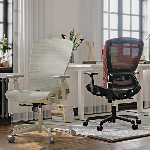Miniatura 2 de ELABEST T96 - Silla de oficina de malla, silla de escritorio ergonómica para computadora, silla de tarea resistente - Soporte lumbar y reposabrazos