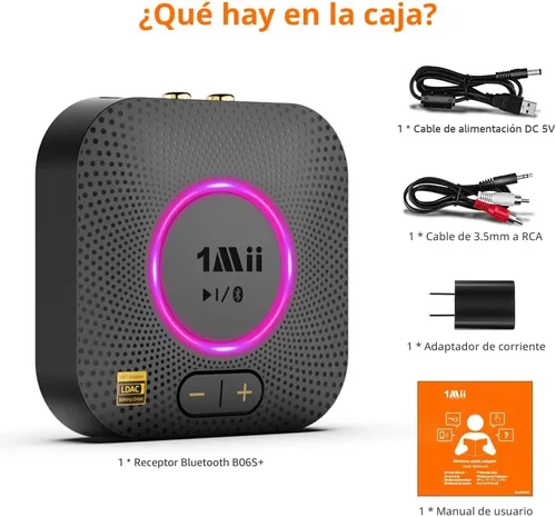 Miniatura 7 de 1Mii B06S+ Receptor Bluetooth 5.2 LDAC para sistema estéreo del hogar, transmisión de música de alta resolución, adaptador de audio inalámbrico