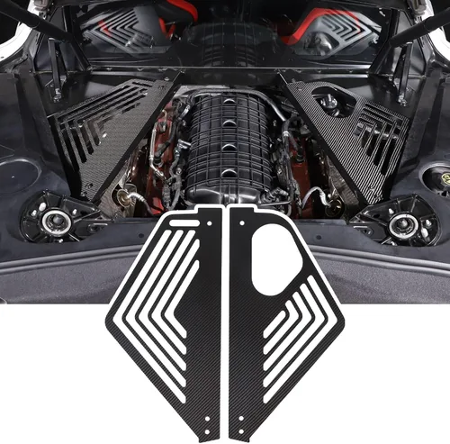 Miniatura 10 de TOYCIDFG Cubierta de panel de bahía del motor, protector de protección contra salpicaduras izquierda y derecha para C8 Corvette 2020-2024 Accesorios