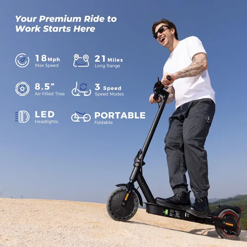 Miniatura 2 de Electric Scooters - Electric Scooter for Adults, 500W/1500W Motor, 18/21/25 Max MPH, 21/28 Miles Range, APP Control, Cruise Control, Lightweight