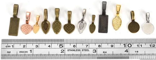 Miniatura 7 de OBSEDE 120 piezas de pegamento en fianzas para hacer joyas, colgante, collar, aretes, abalorio, cuchara, ovalado, rectangular, corazón