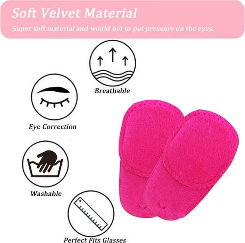 Miniatura 5 de Paquete de 4 parches para los ojos para niños, parche médico suave para los ojos para tratar lentes perezosos ambliopía estrabismo para niños, rosa