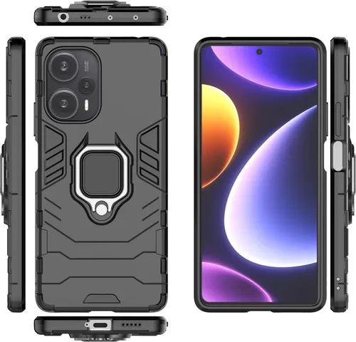 Funda para Xiaomi Poco F5 5G, soporte magnético para automóvil para Xiaomi Poco F5 5G 23049PCD8G/Redmi Note 12 Turbo 5G 23049RAD8C0 Case Negro