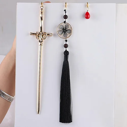 Miniatura 3 de 2 unidades de palillos para el cabello, accesorios para moños, palillos para el cabello, horquilla vintage para mujeres y niñas (HP-J-BL)
