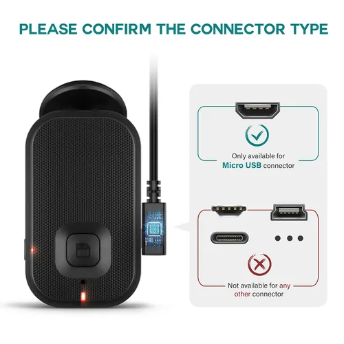 Miniatura 5 de TUSITA Cable de alimentación extra largo (26 pies 26.2 ft), cable extensor micro USB compatible con Garmin Dash Cam Mini 2, tándem